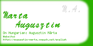 marta augusztin business card