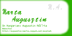 marta augusztin business card